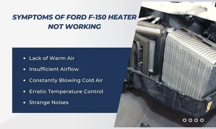 symptoms of bad heater core in ford f150 heater