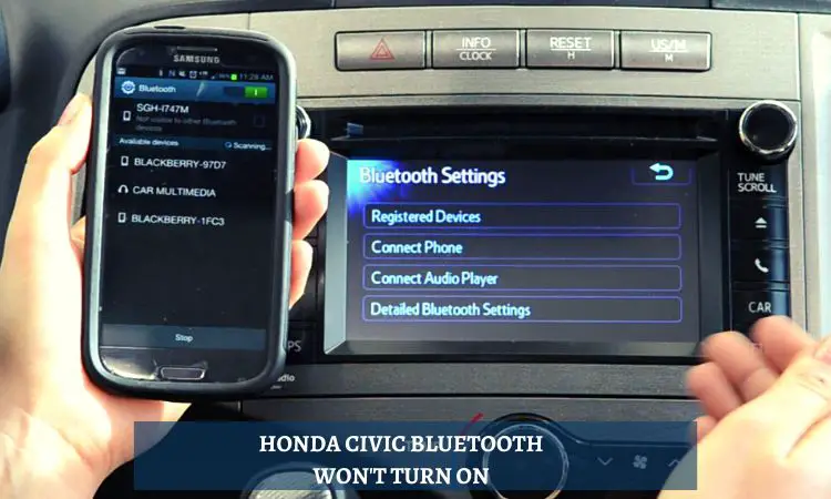 honda civic bluetooth won't turn on