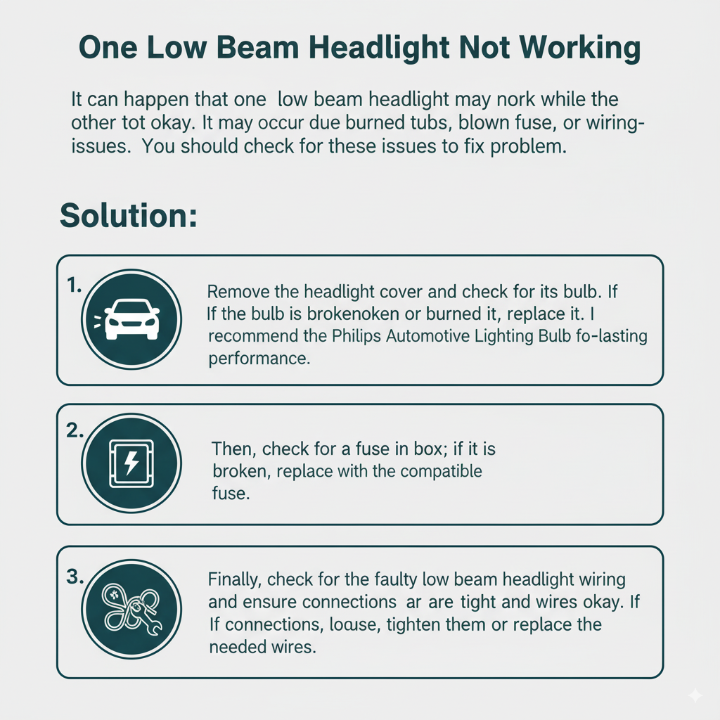 One Low Beam Headlight Not Working