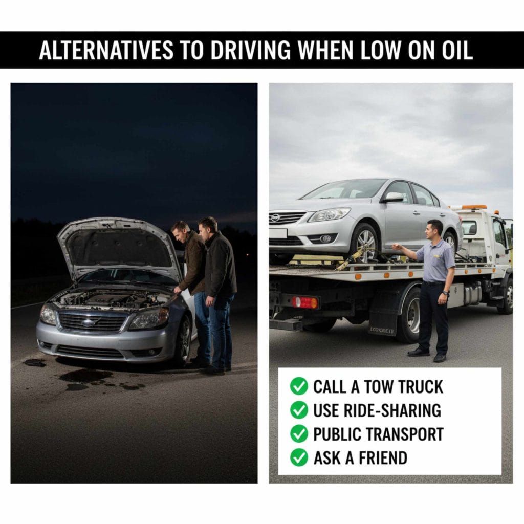 Alternatives to Driving When Low on Oil