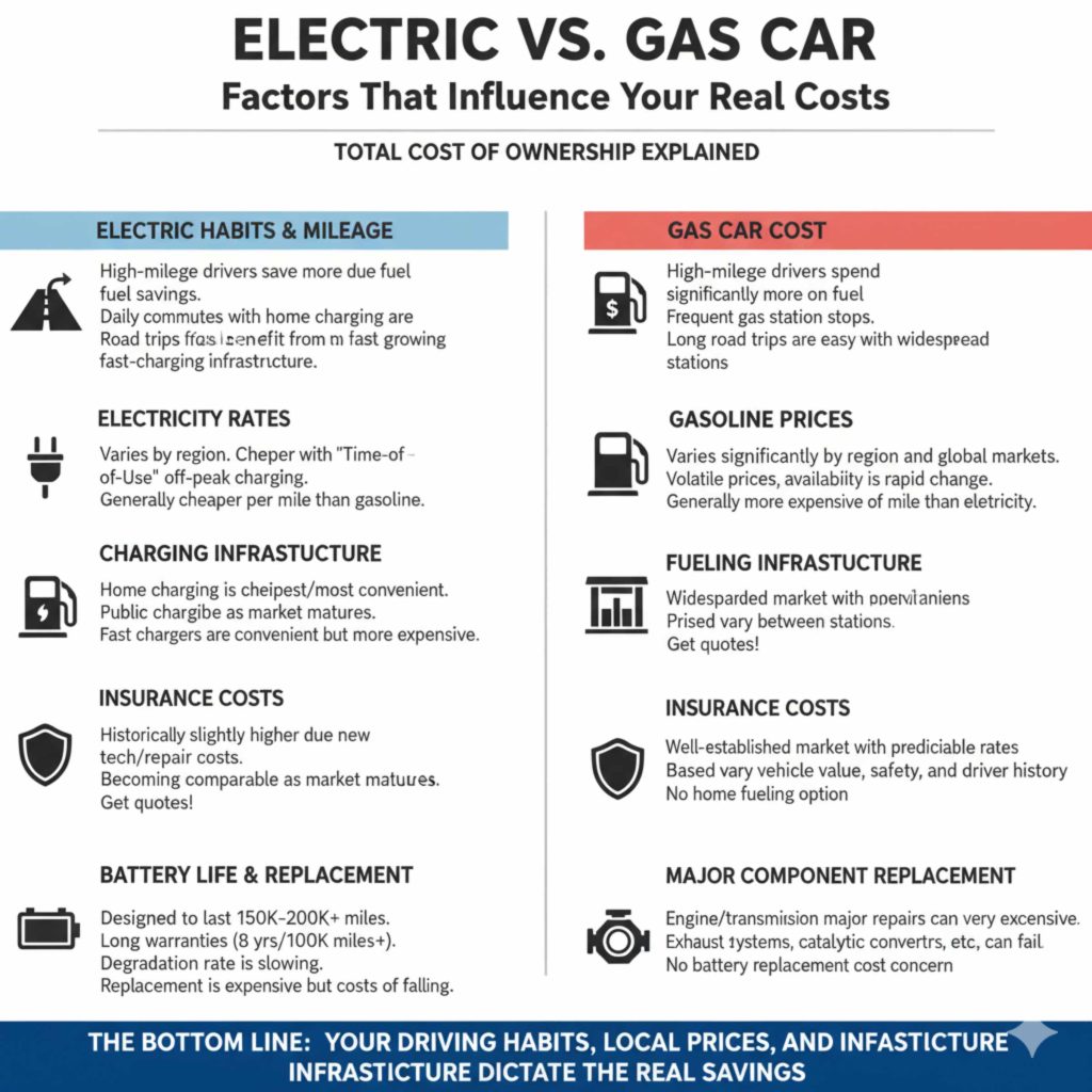 Factors That Influence EV vs. Gas Car Costs