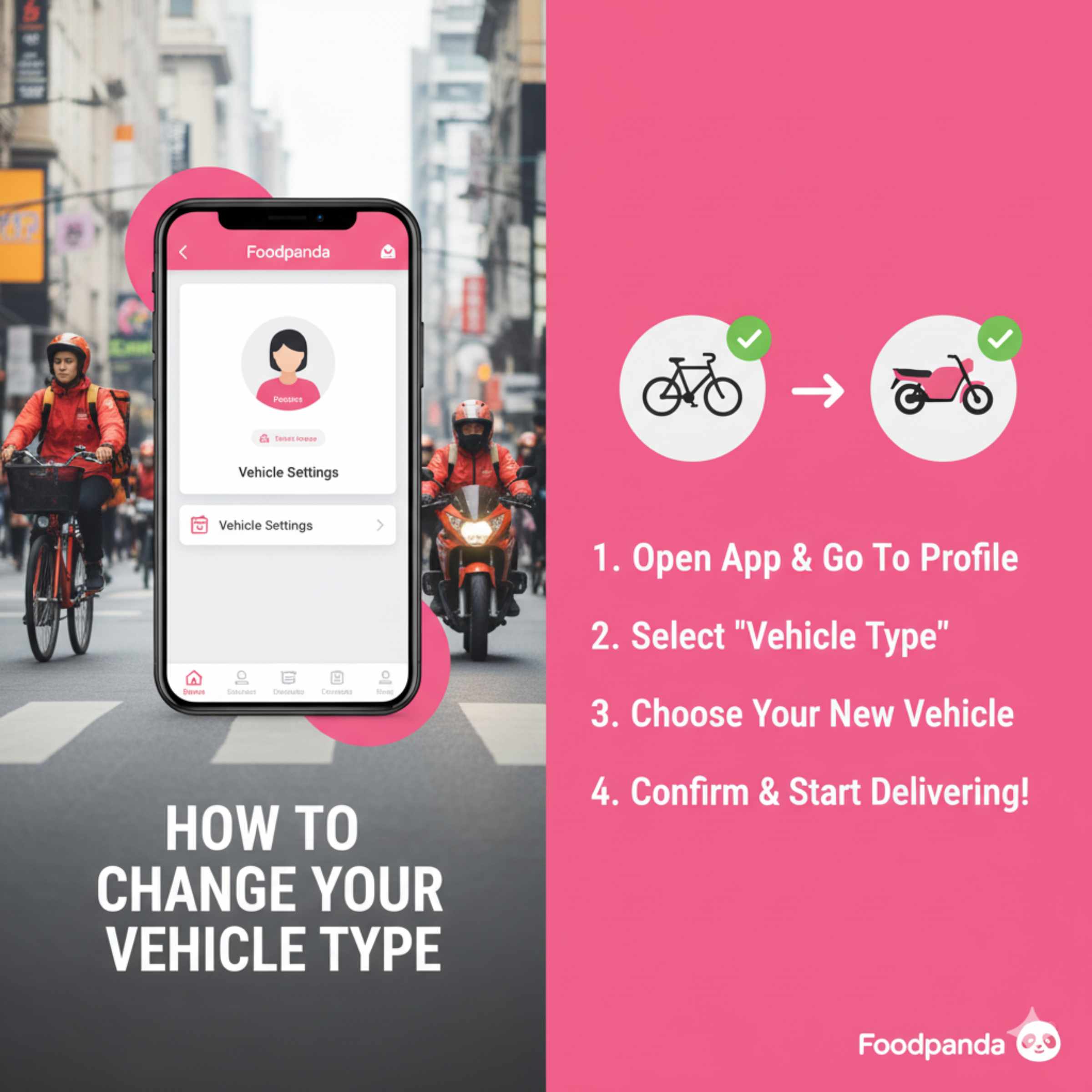 How To Change Vehicle Type In Foodpanda