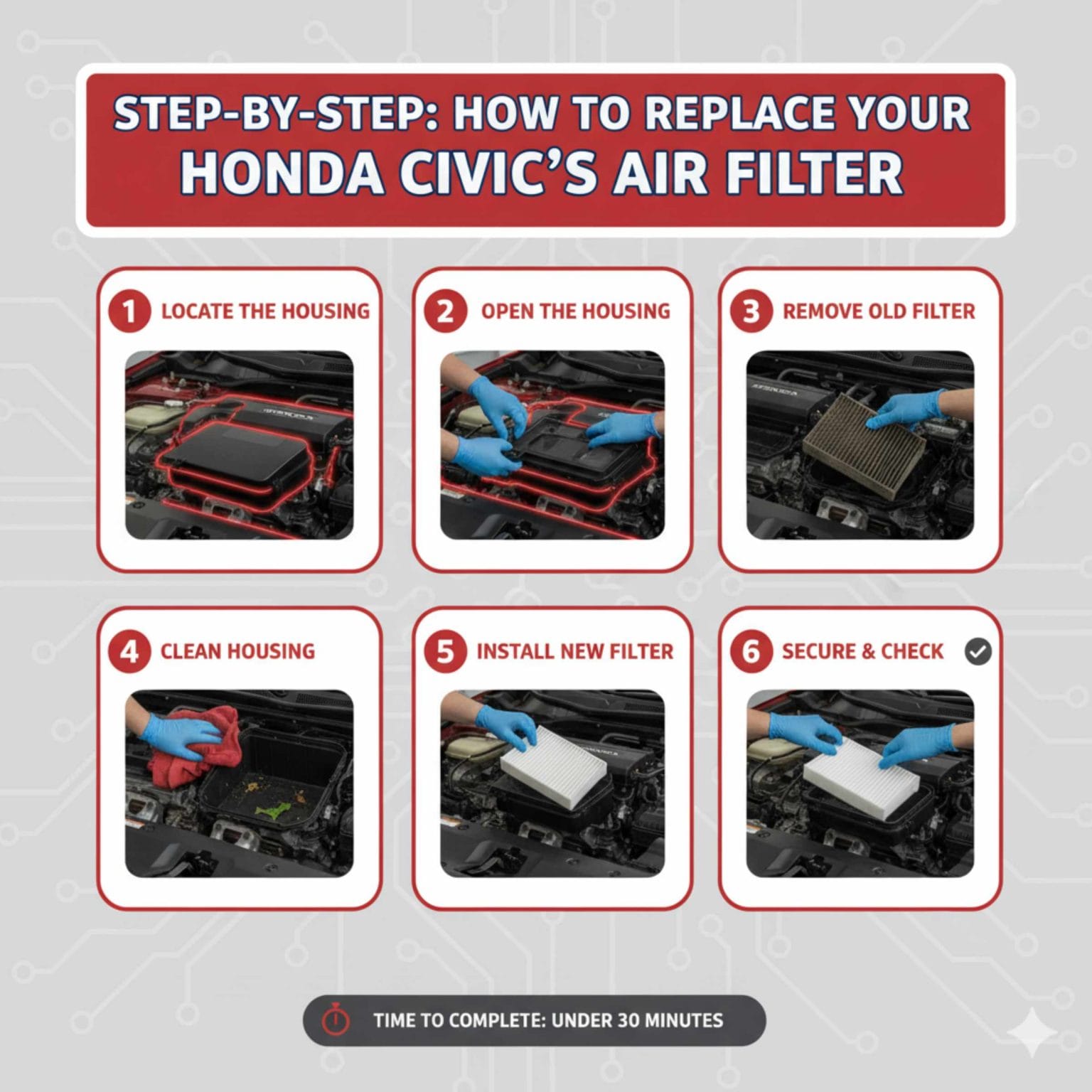 How to Replace Honda Civic Air Filter (Step-by-Step Guide)