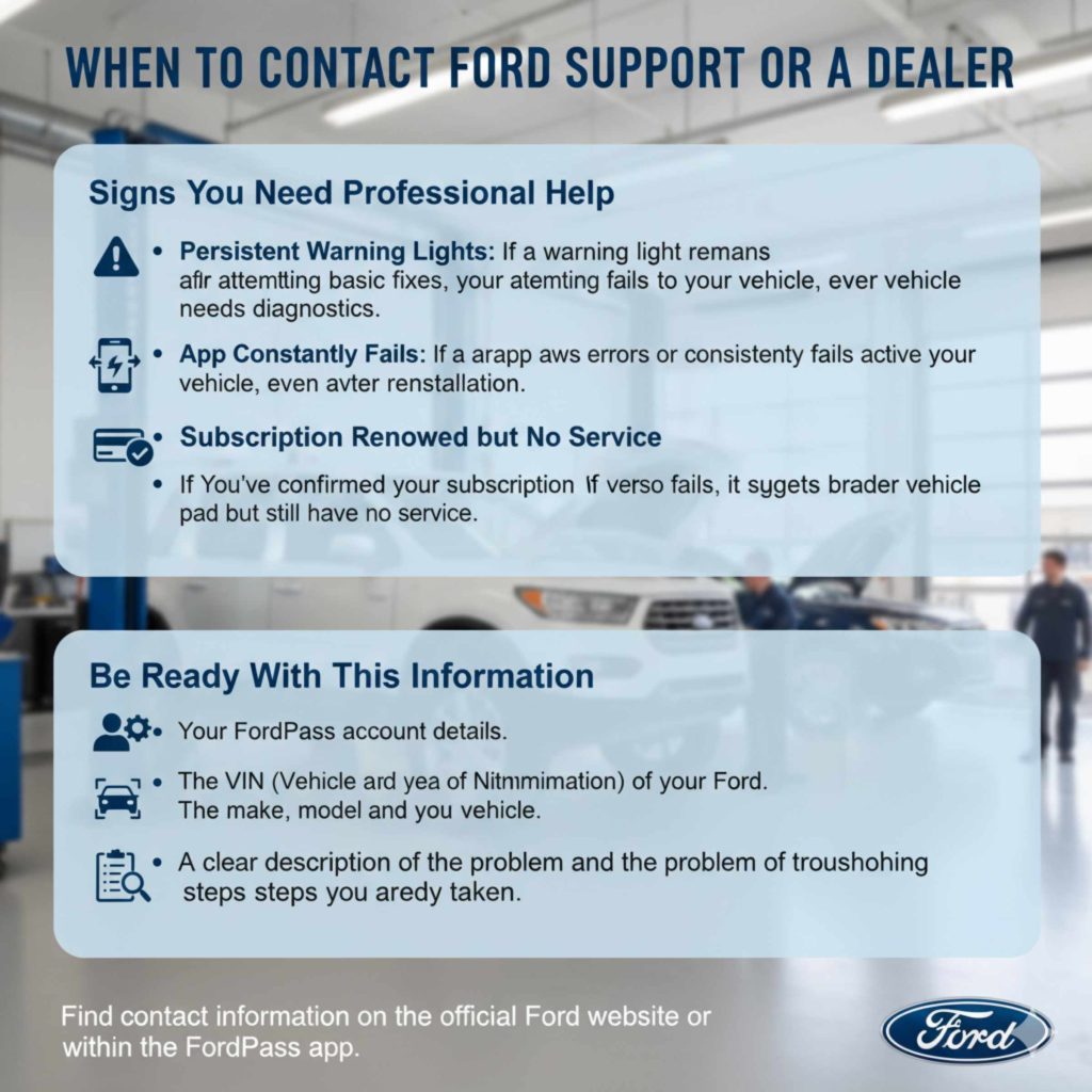 When to Contact Ford Support or a Dealer