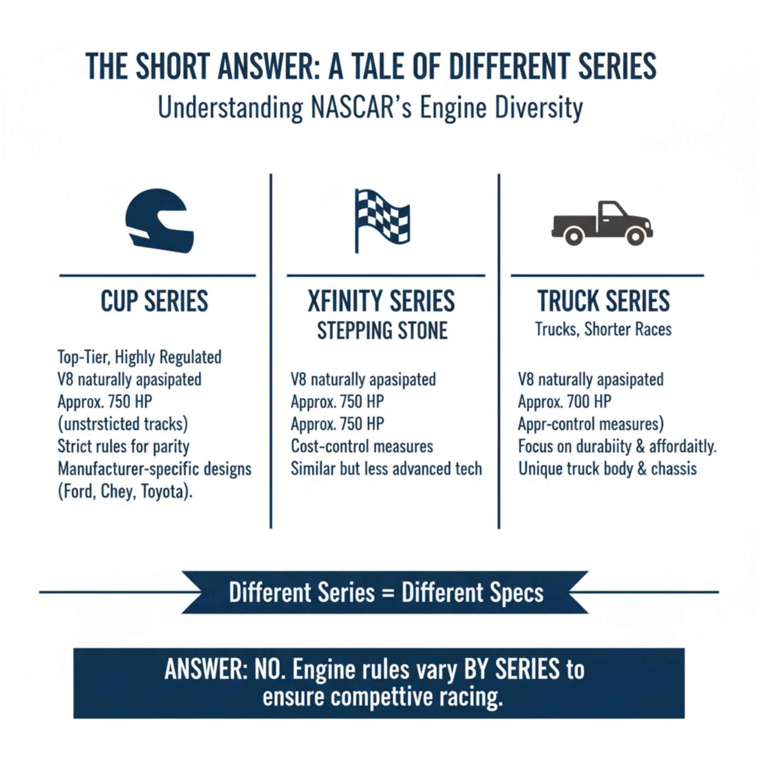 Are All NASCAR Engines The Same? Cup, Xfinity & Trucks