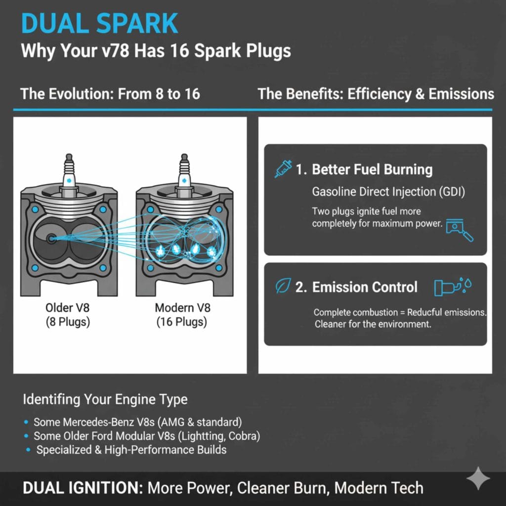Why Does My V8 Have 16 Spark Plugs Instead of Eight?