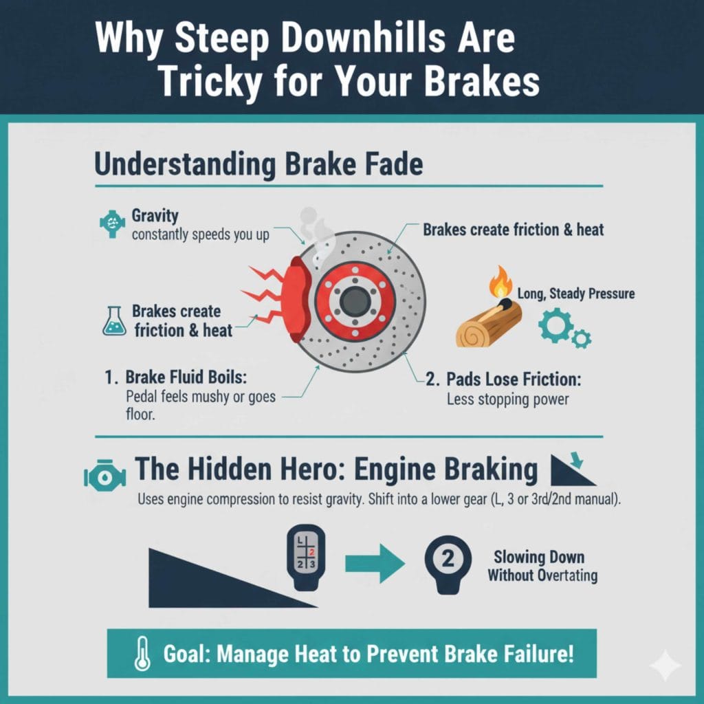 Why Steep Downhills Are Tricky for Your Brakes