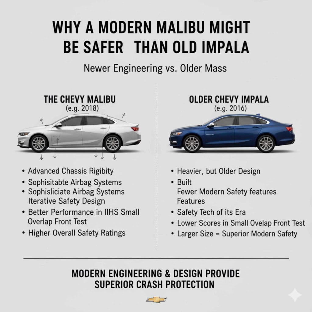 Why a Modern Malibu Might Be Safer Than an Old Impala