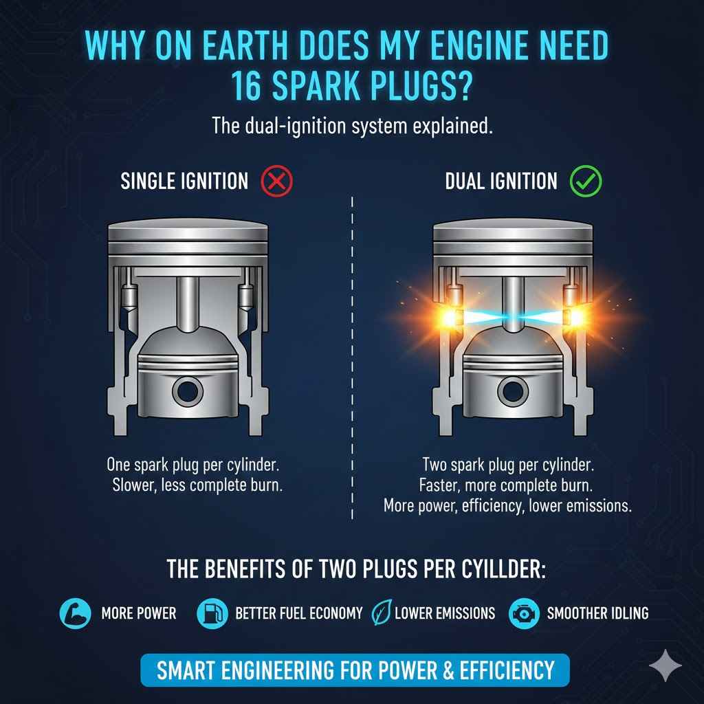 Why on Earth Does My Engine Need 16 Spark Plugs?