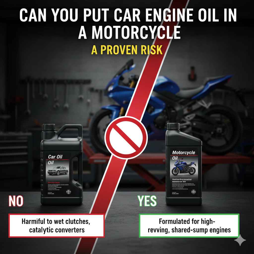 Can You Put Car Engine Oil In A Motorcycle A Proven Risk