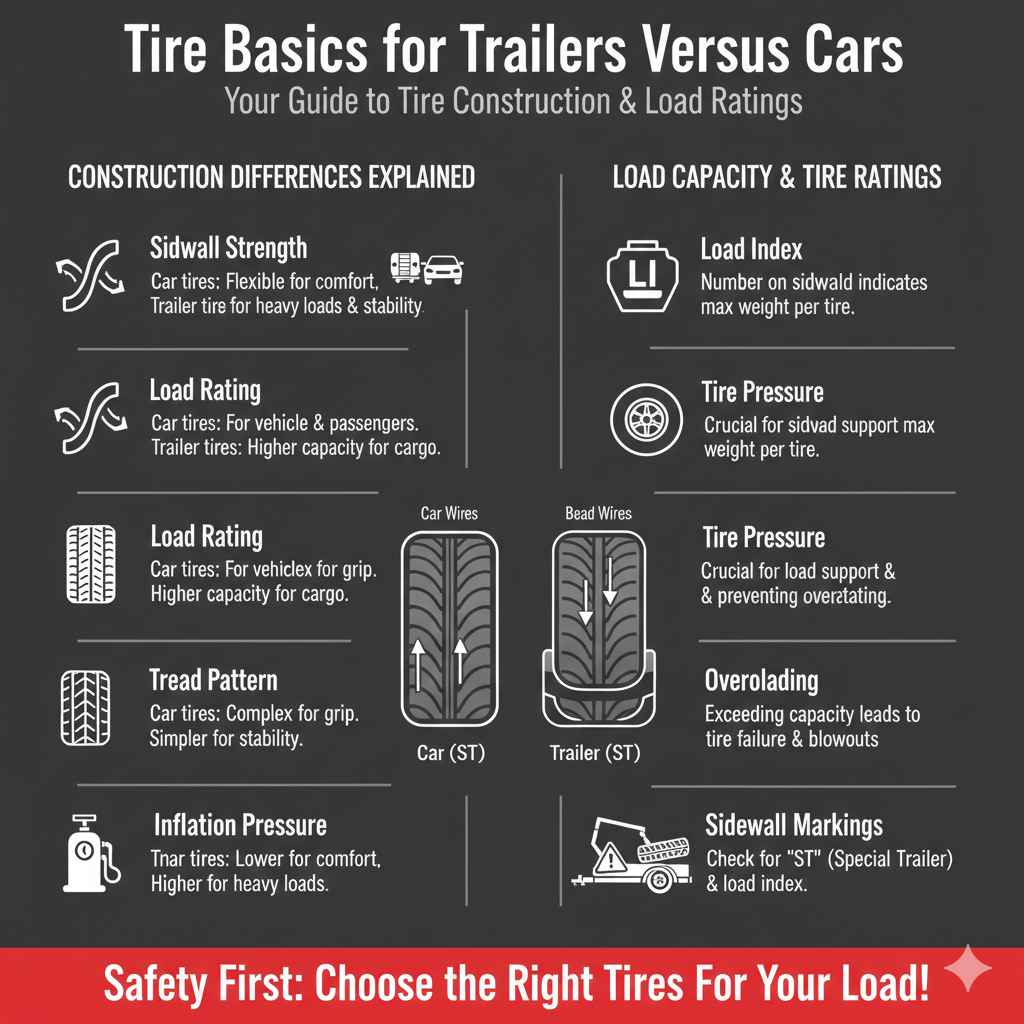 Tire Basics for Trailers Versus Cars
