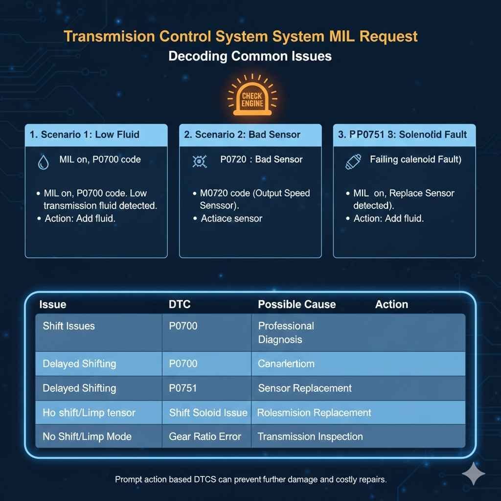 Transmission Control System MIL Request Examples