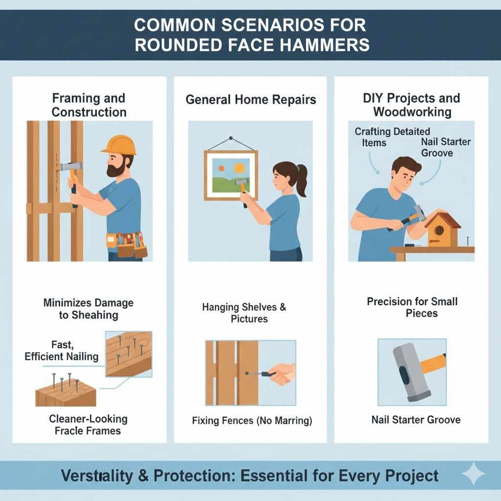 Common Scenarios for Rounded Face Hammers