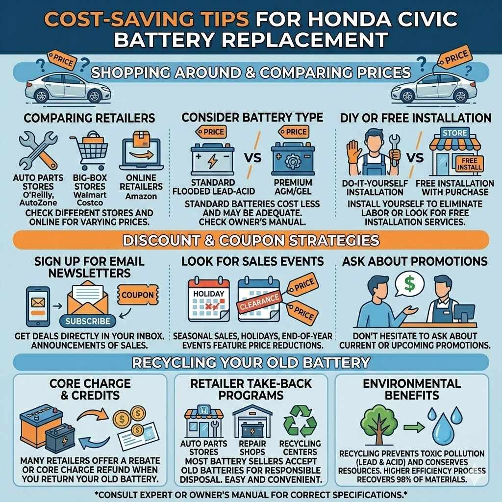 Cost-Saving Tips for Honda Civic Battery Replacement