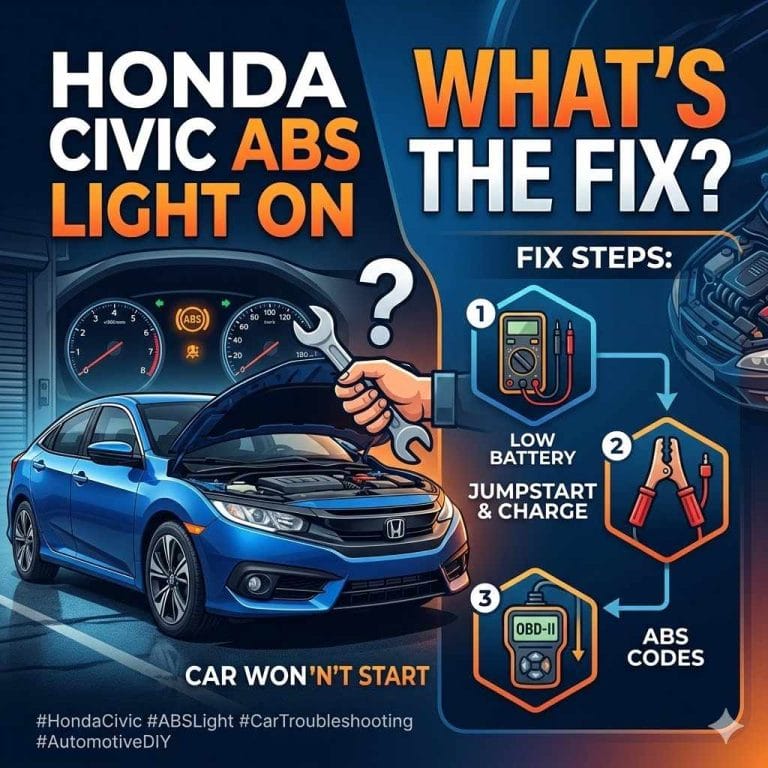 Honda Civic ABS Light On Car Won't Start Fix