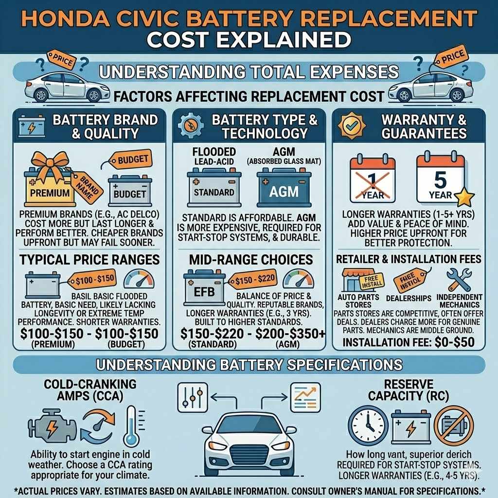 Honda Civic Battery Replacement Cost Explained