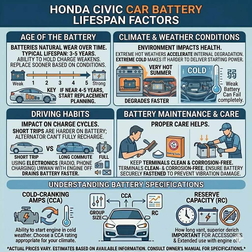 Honda Civic Car Battery Lifespan Factors