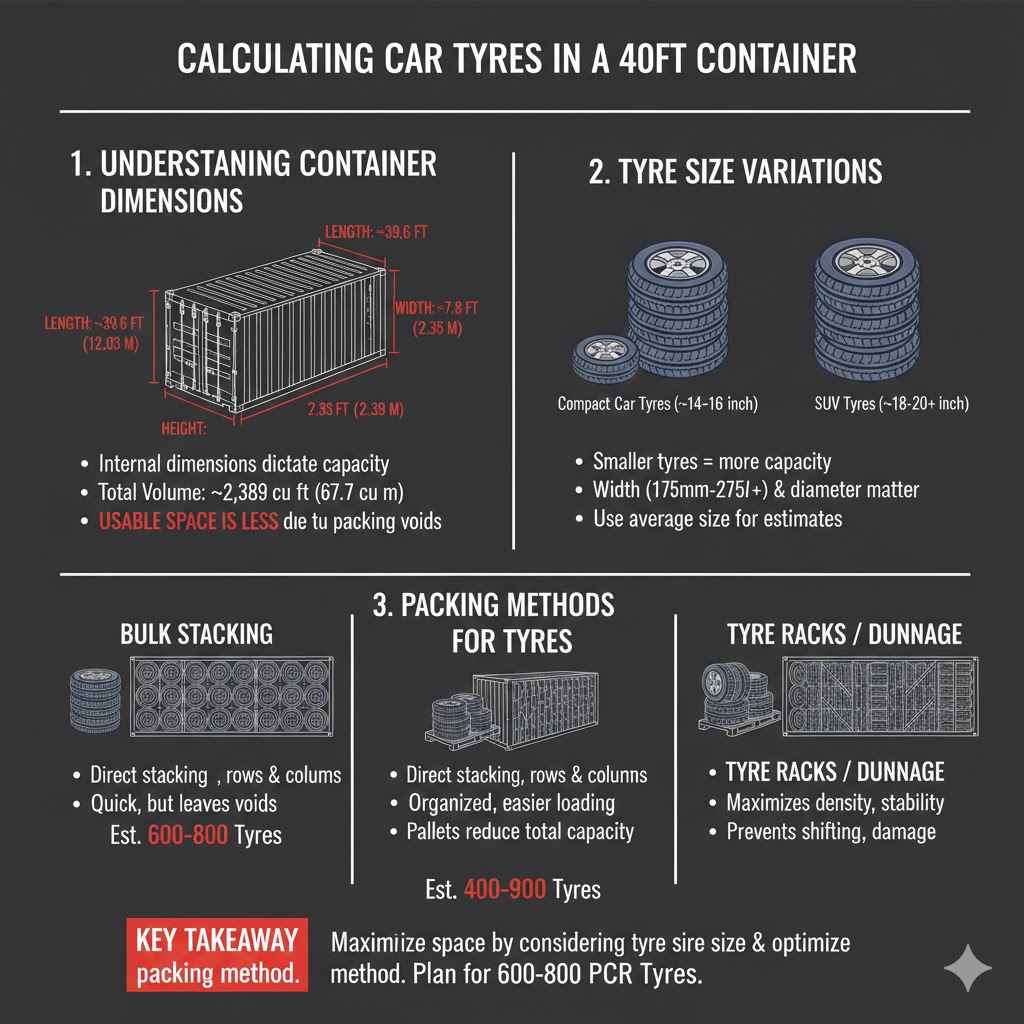Calculating Car Tyres In A 40ft Container