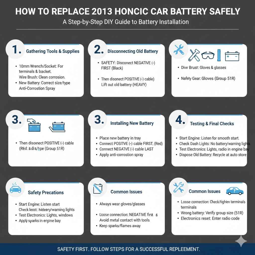 How to Replace 2013 Honda Civic Car Battery Safely