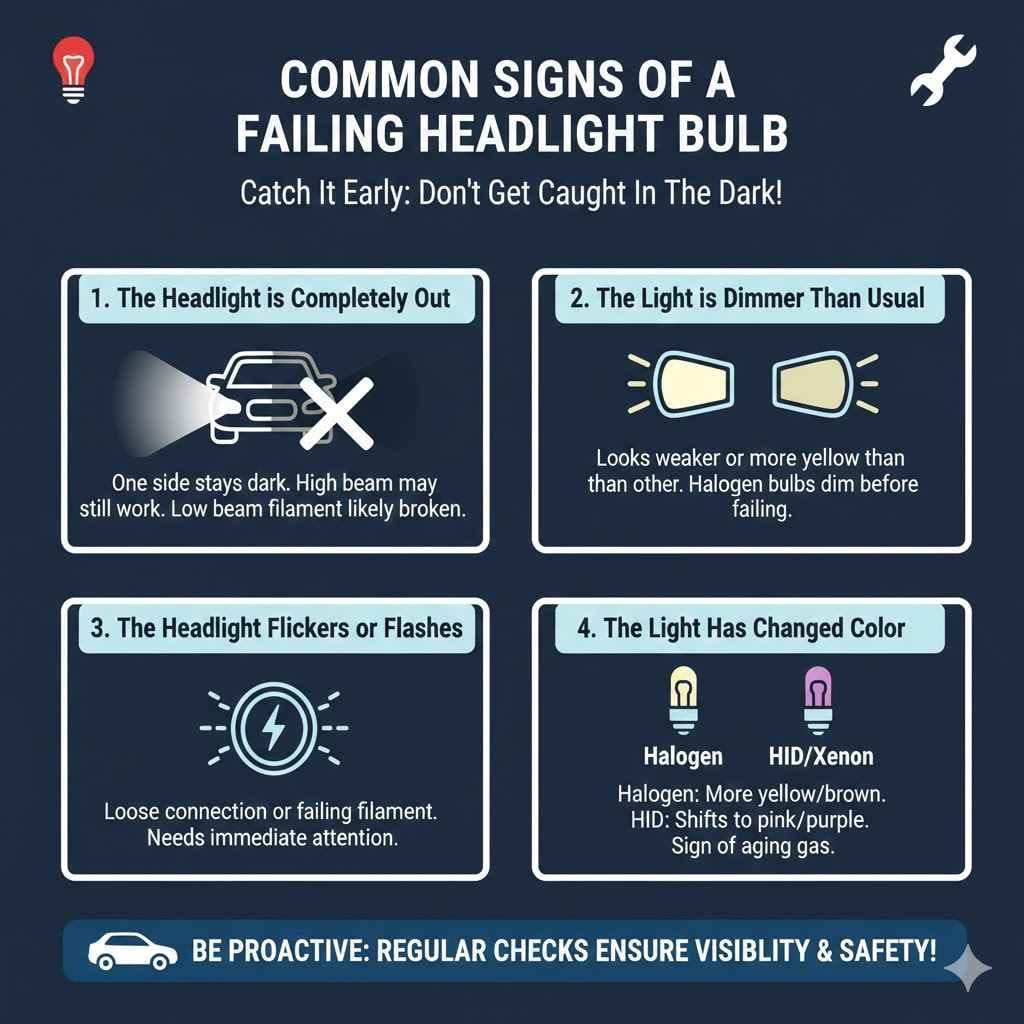 Common Signs of a Failing Headlight Bulb