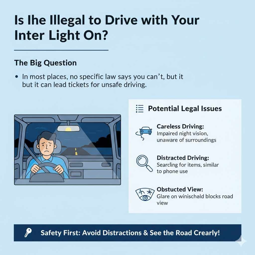 Is It Illegal to Drive with Your Interior Car Light On?
