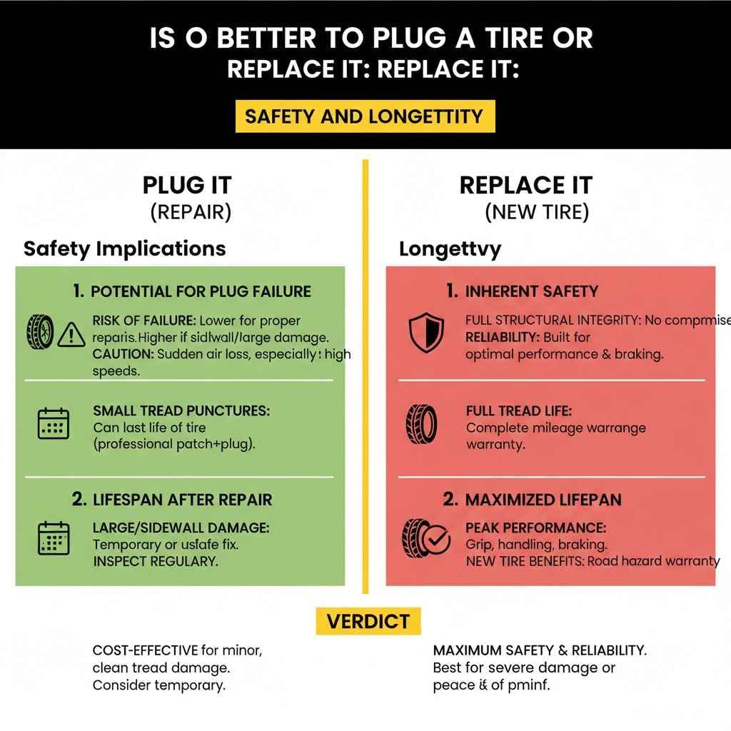 Is It Better To Plug A Tire Or Replace It Safety And Longevity