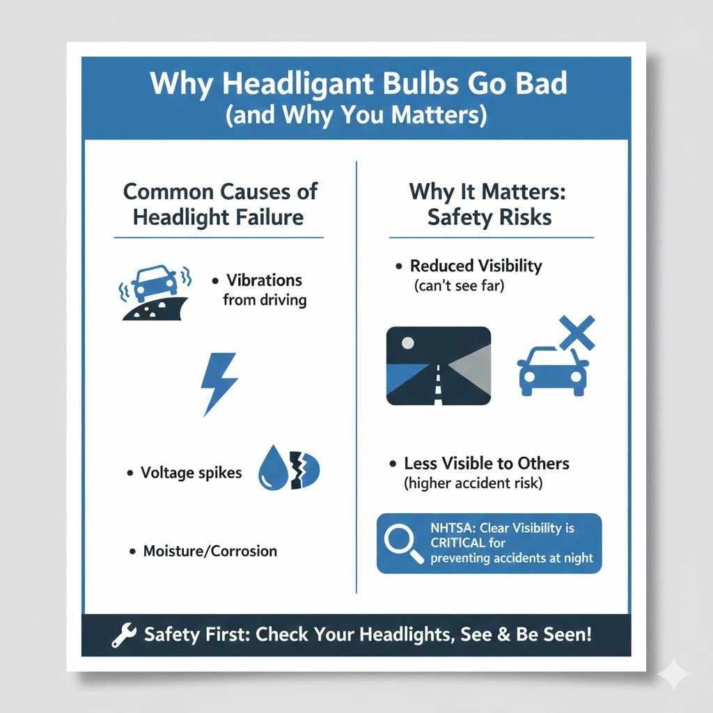 Why Headlight Bulbs Go Bad
