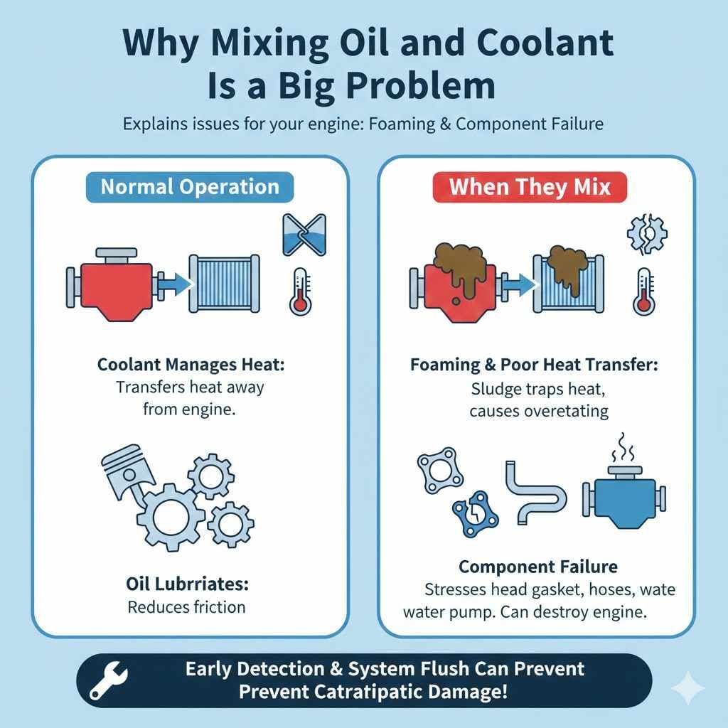 Why Mixing Oil and Coolant Is a Big Problem
