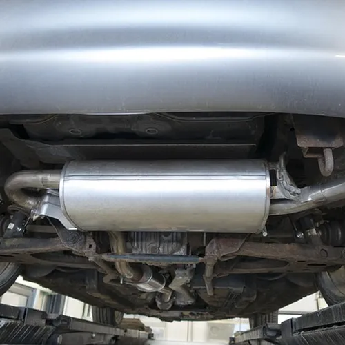 car exhaust muffler repair showing rattle source