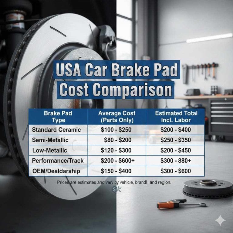 How Much Do Car Brake Pads Cost in the USA Comparison Table
