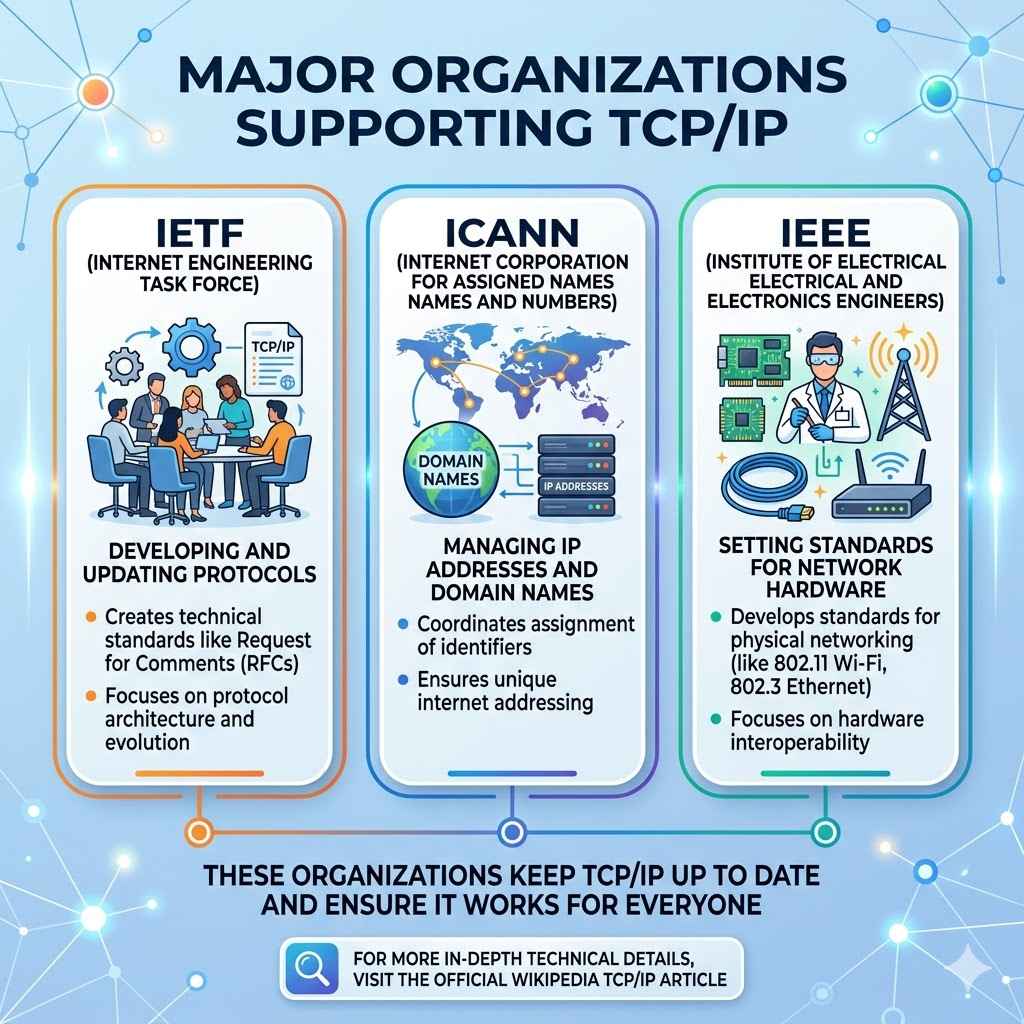 Major Organizations Supporting Tcpip
