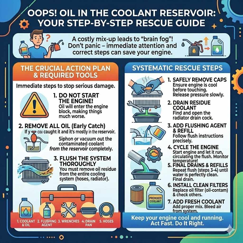 Oops! Oil in the Coolant Reservoir
