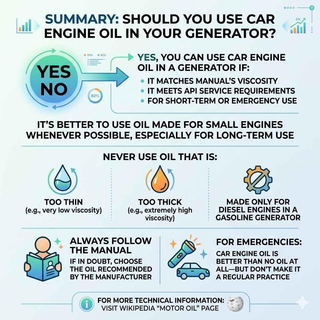 Should You Use Car Engine Oil In Your Generator