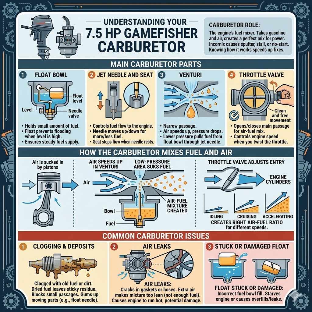 Understanding Your 7.5 HP Gamefisher Carburetor