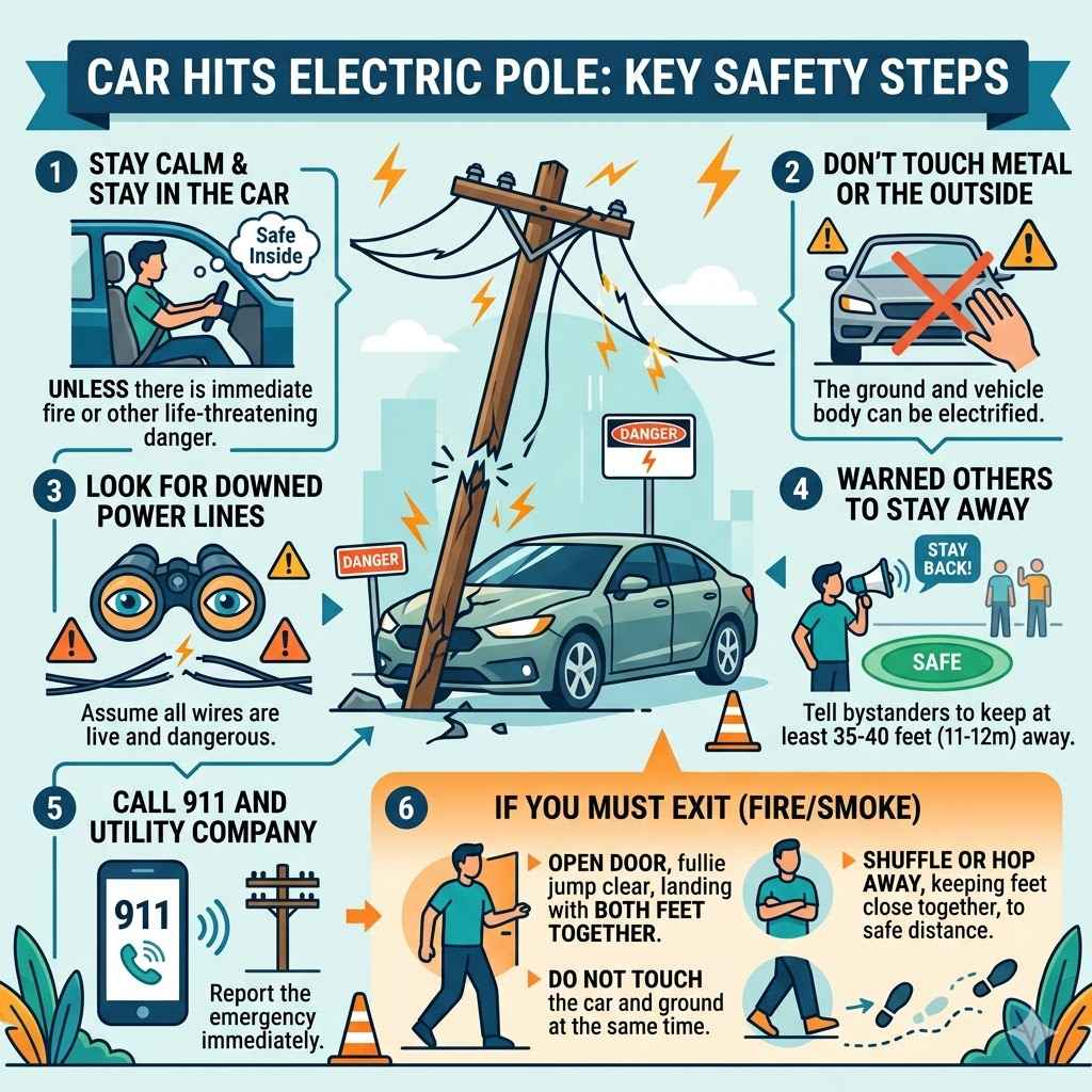 What to Do If Your Car Hits an Electric Pole