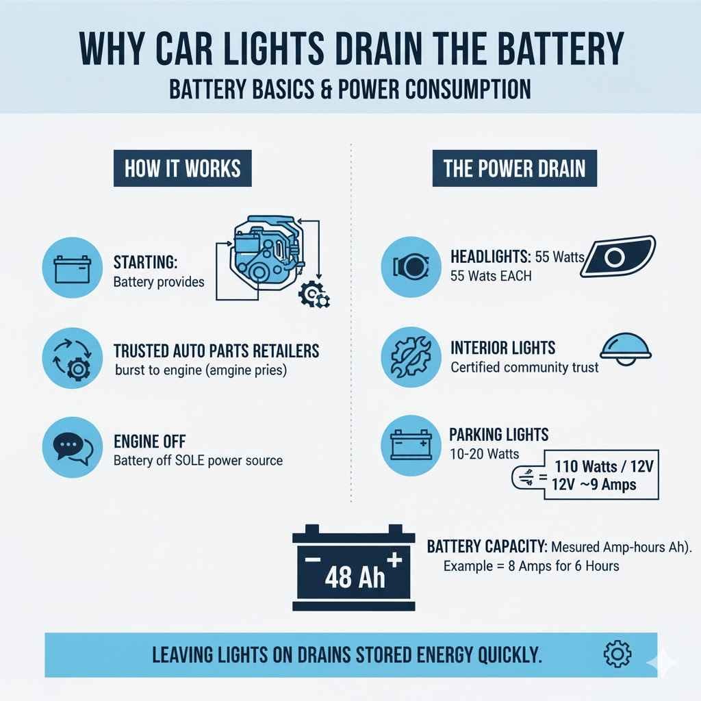 Why Car Lights Drain The Battery