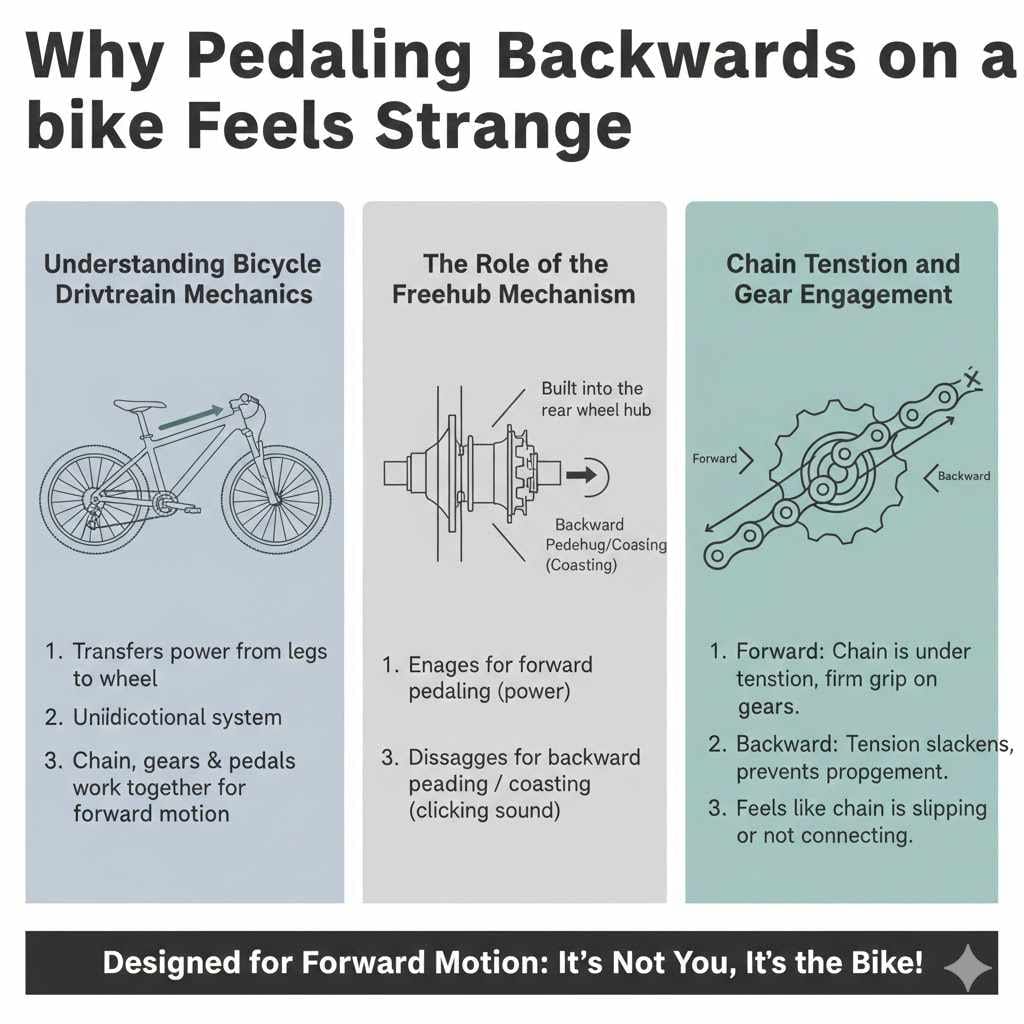 Why Pedaling Backwards on a Bike Feels Strange