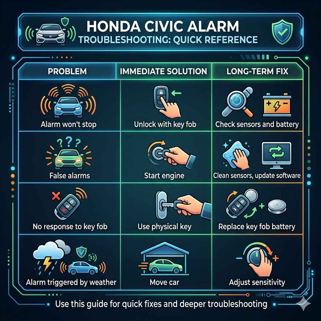 Honda Civic Alarm Troubleshooting