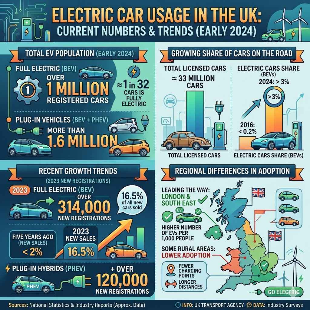 The Current Number Of Electric Car Users In The Uk