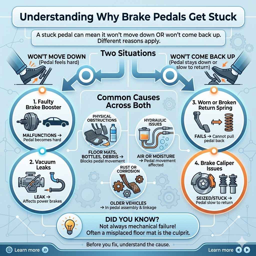 What to Do If Brake Pedal is Stuck