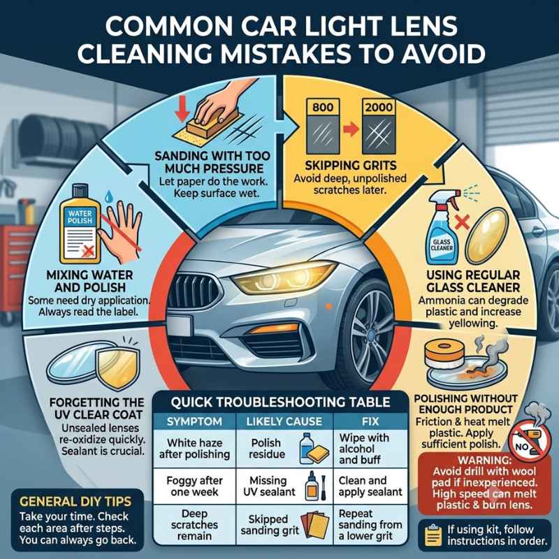 Common Car Light Lens Cleaning Mistakes to Avoid