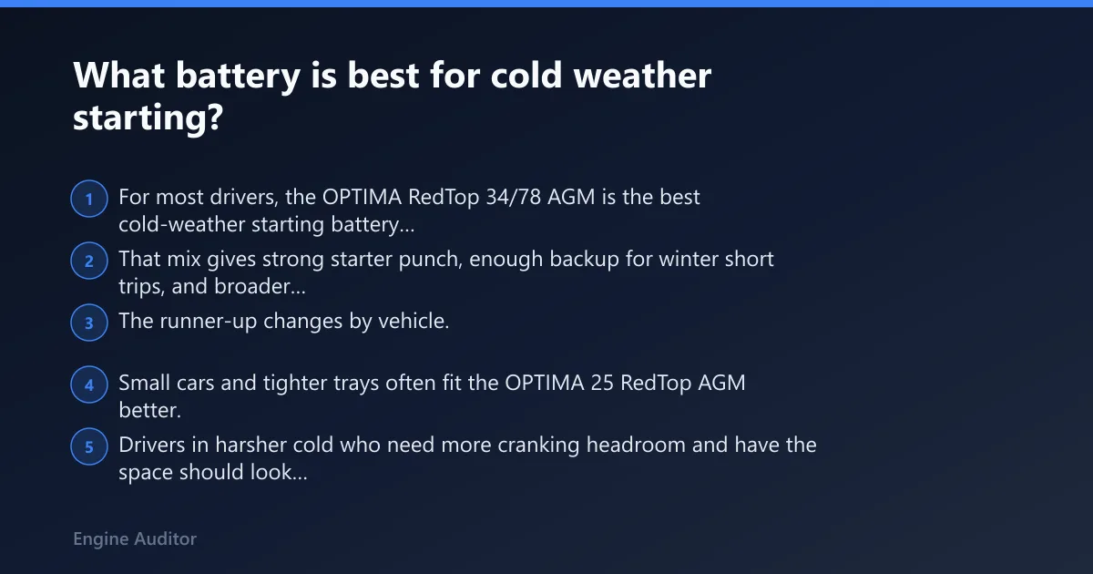 Steps: What battery is best for cold weather starting?