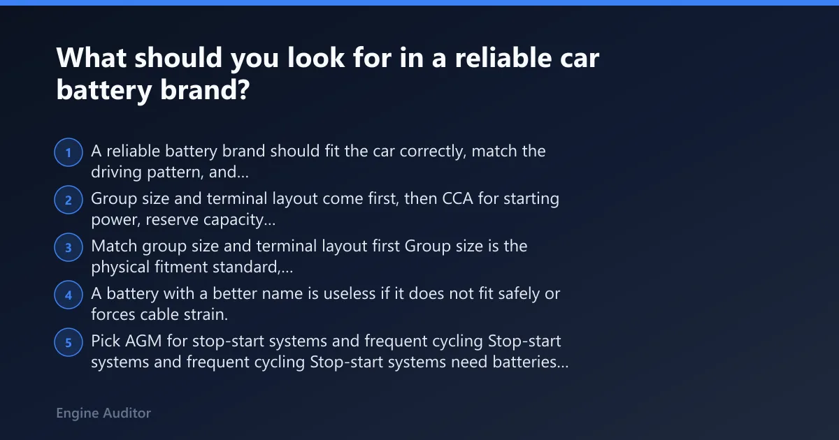 Steps: What should you look for in a reliable car battery brand?