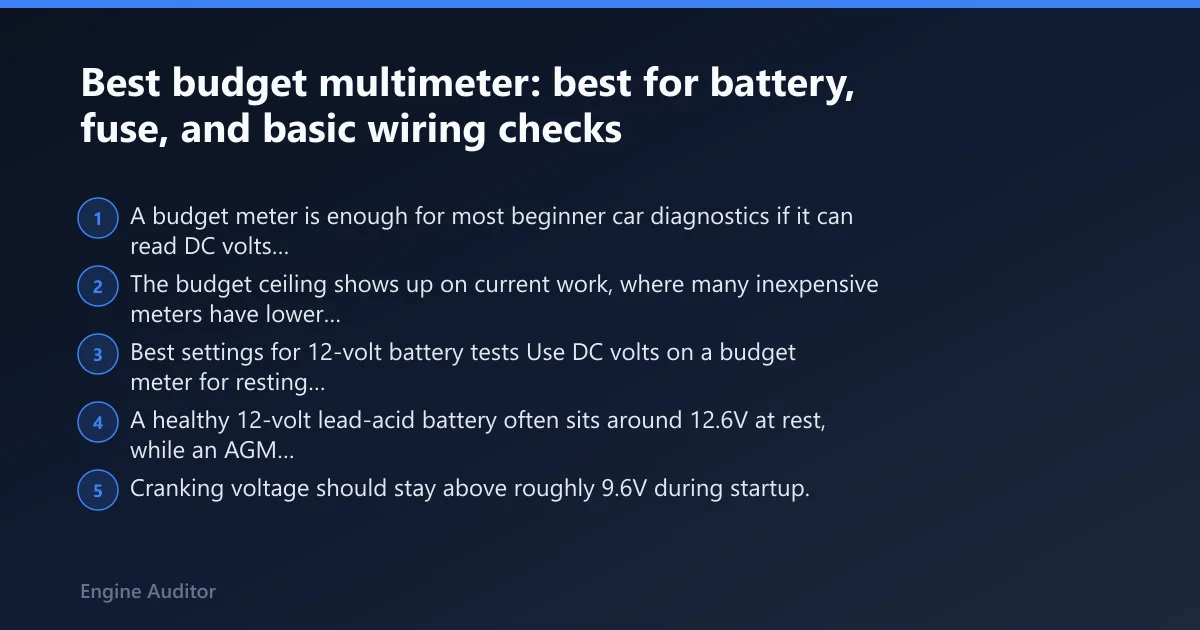 Steps: Best budget multimeter: best for battery, fuse, and basic wiring checks