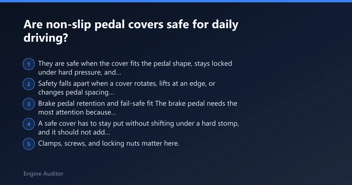 Steps: Are non-slip pedal covers safe for daily driving?