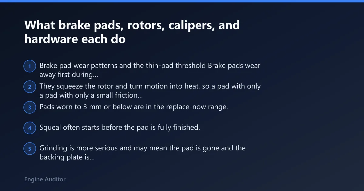 Steps: What brake pads, rotors, calipers, and hardware each do