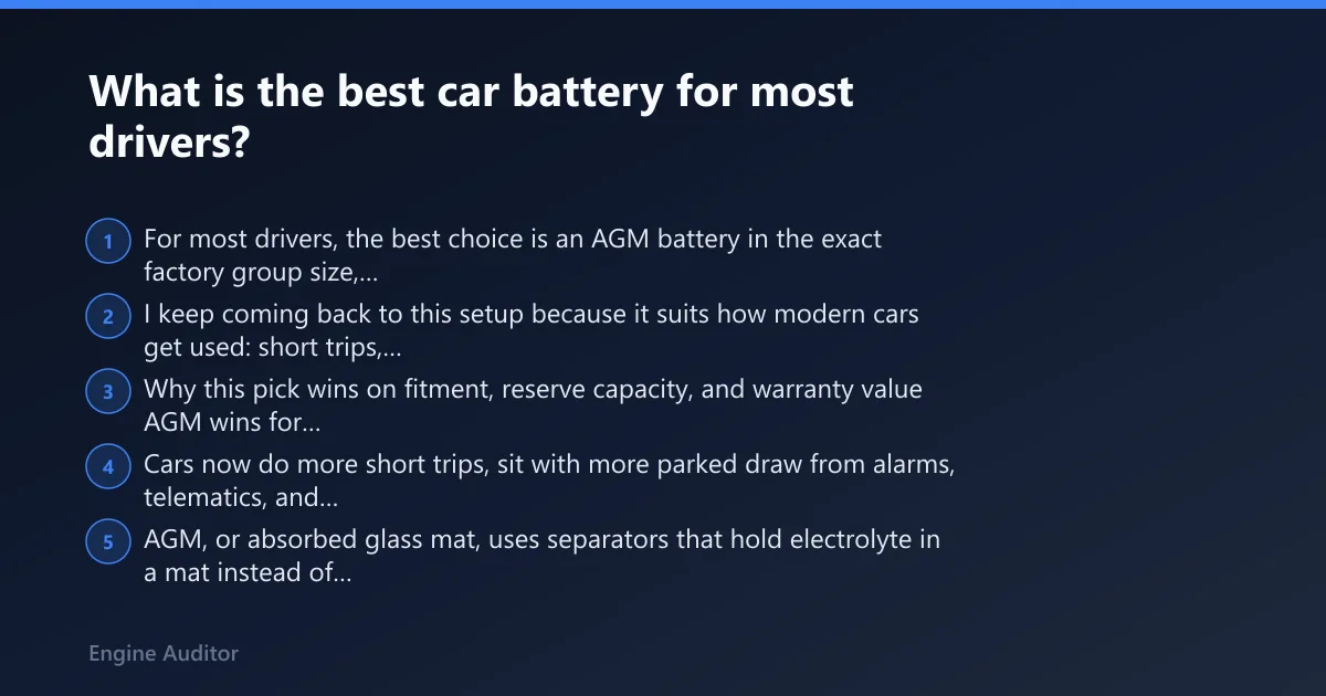 Steps: What is the best car battery for most drivers?