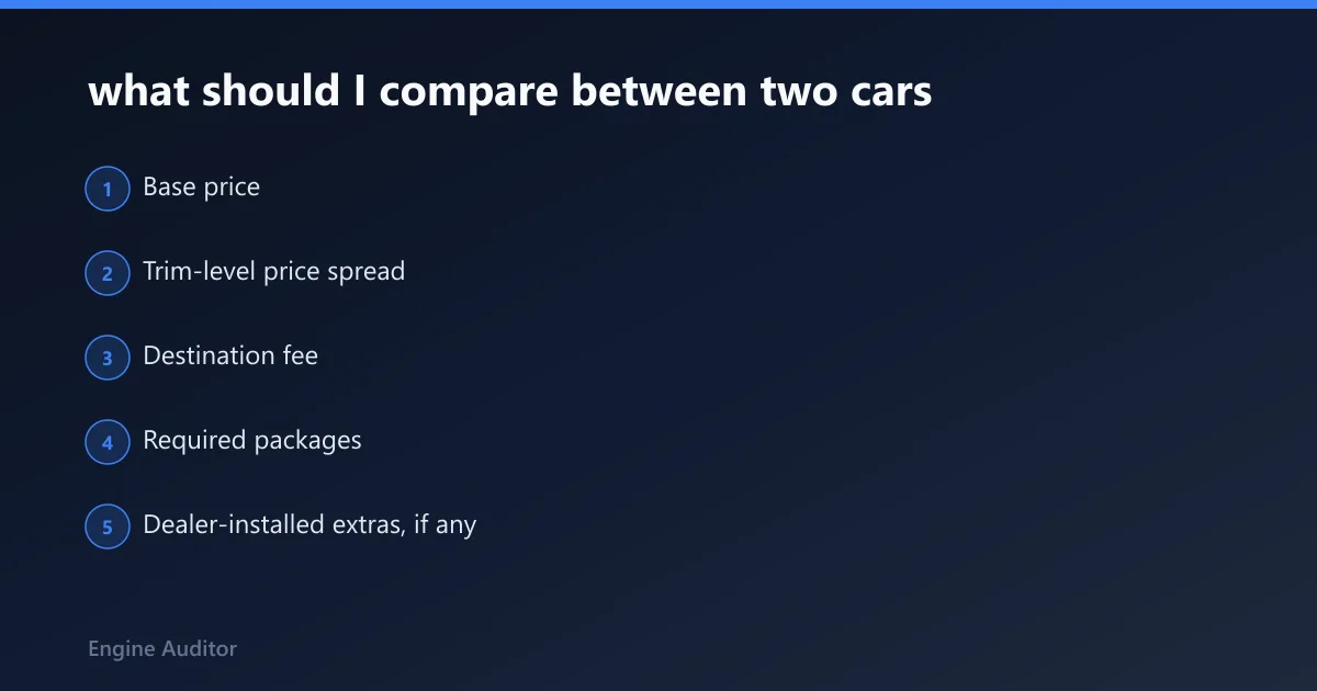 Steps: what should I compare between two cars