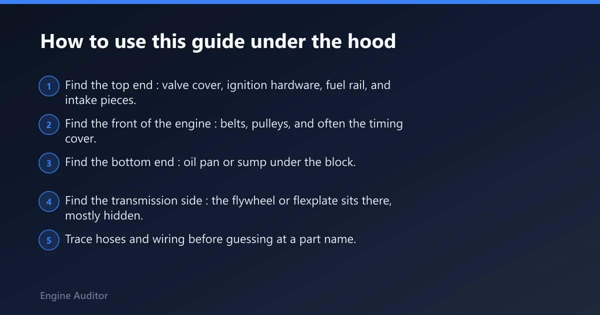 Steps: How to use this guide under the hood
