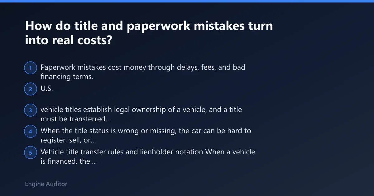 Steps: How do title and paperwork mistakes turn into real costs?